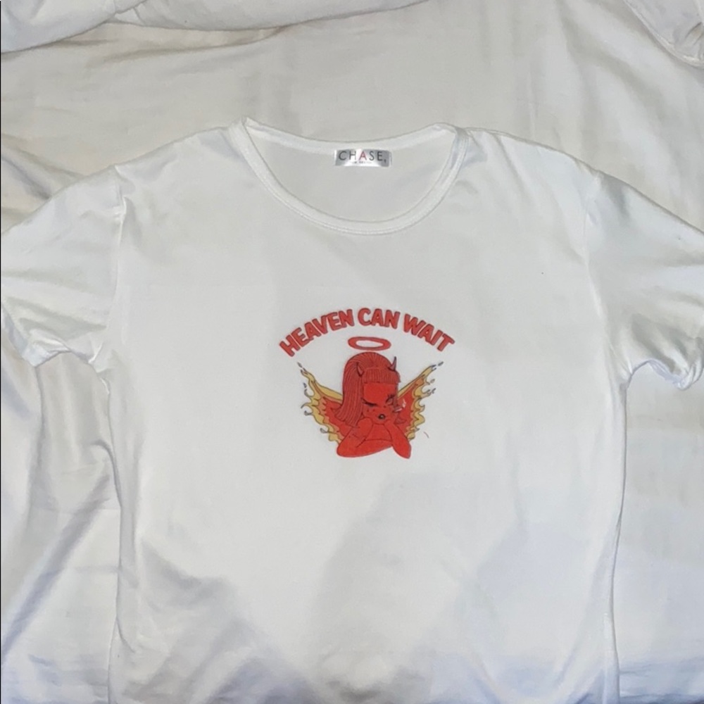 “heaven can wait” t-shirt
